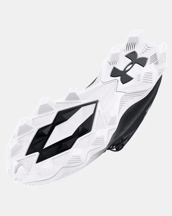 Men's UA Spotlight Franchise 4.0 RM Football Cleat - Black/White/Metallic Gun Metal