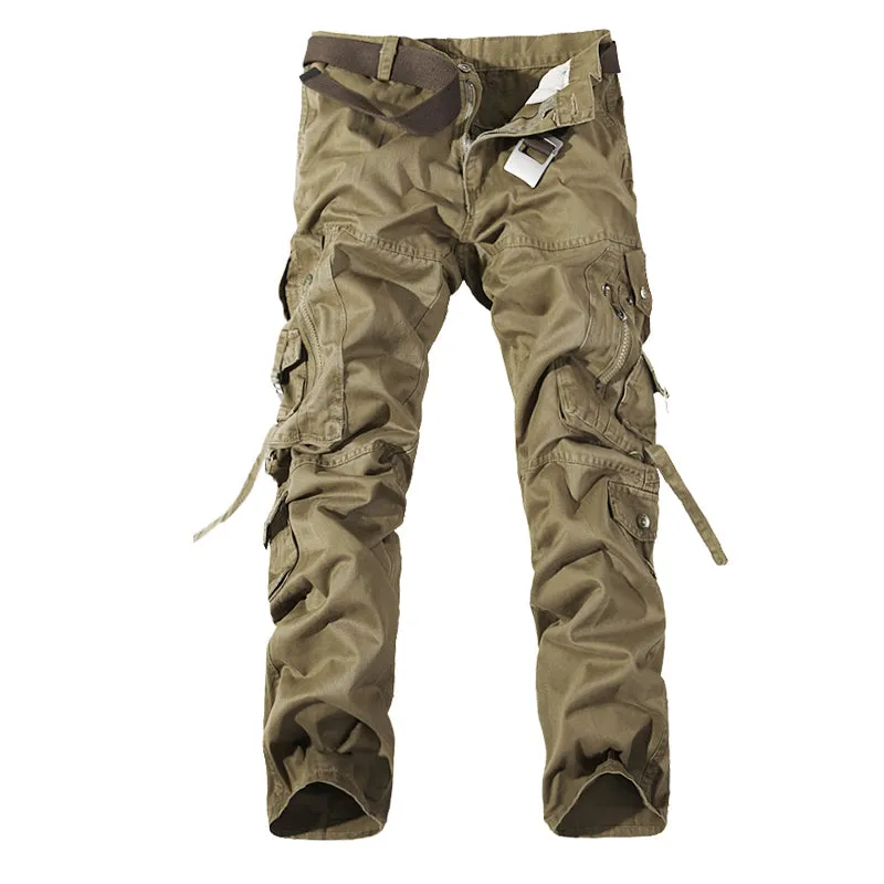 Men's Washed Multi-pocket Cargo Pants - GlamzLife