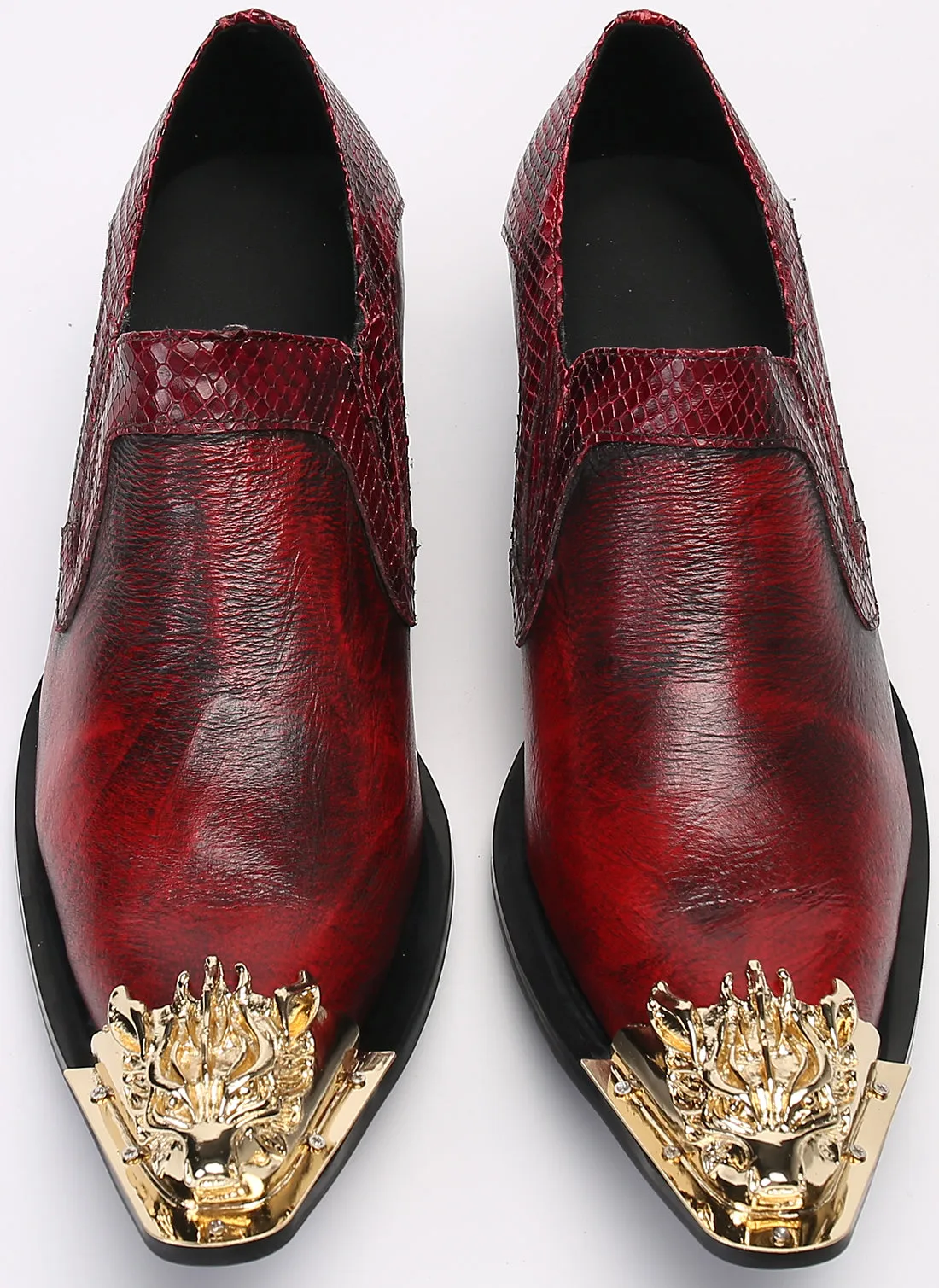 Men's Western Loafers Lion Metal Tip