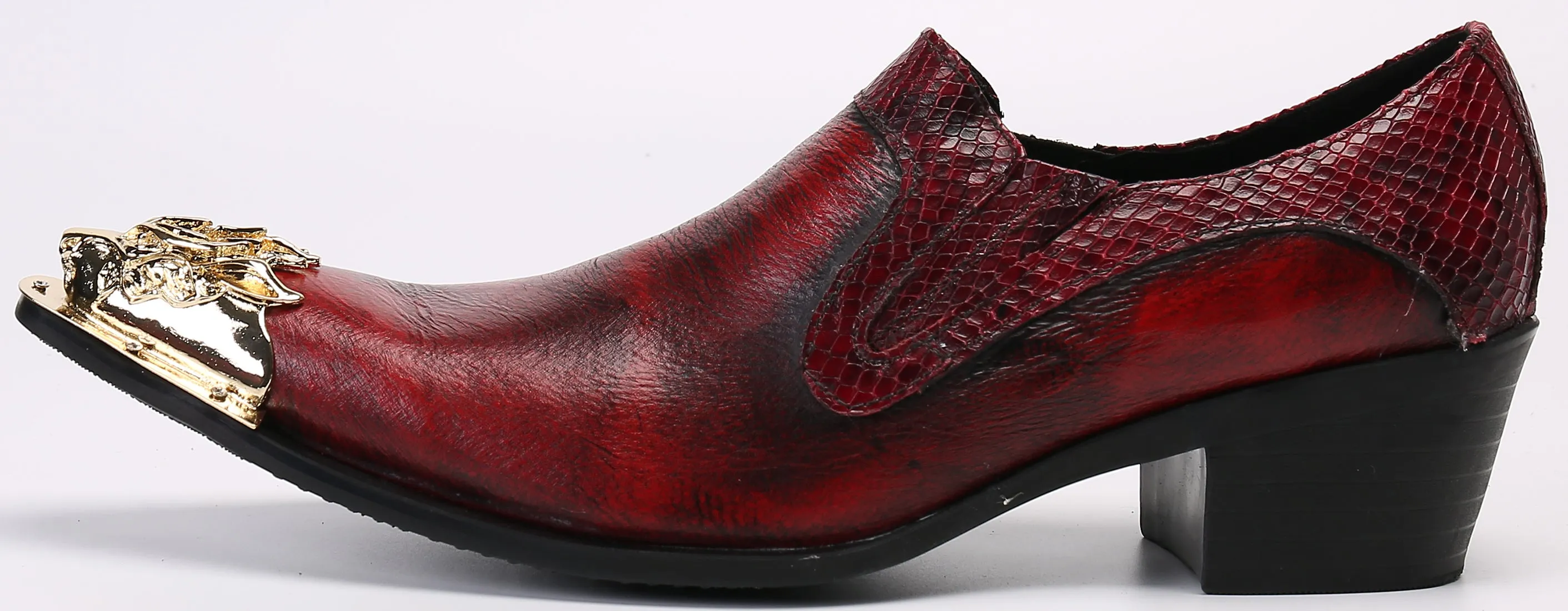 Men's Western Loafers Lion Metal Tip