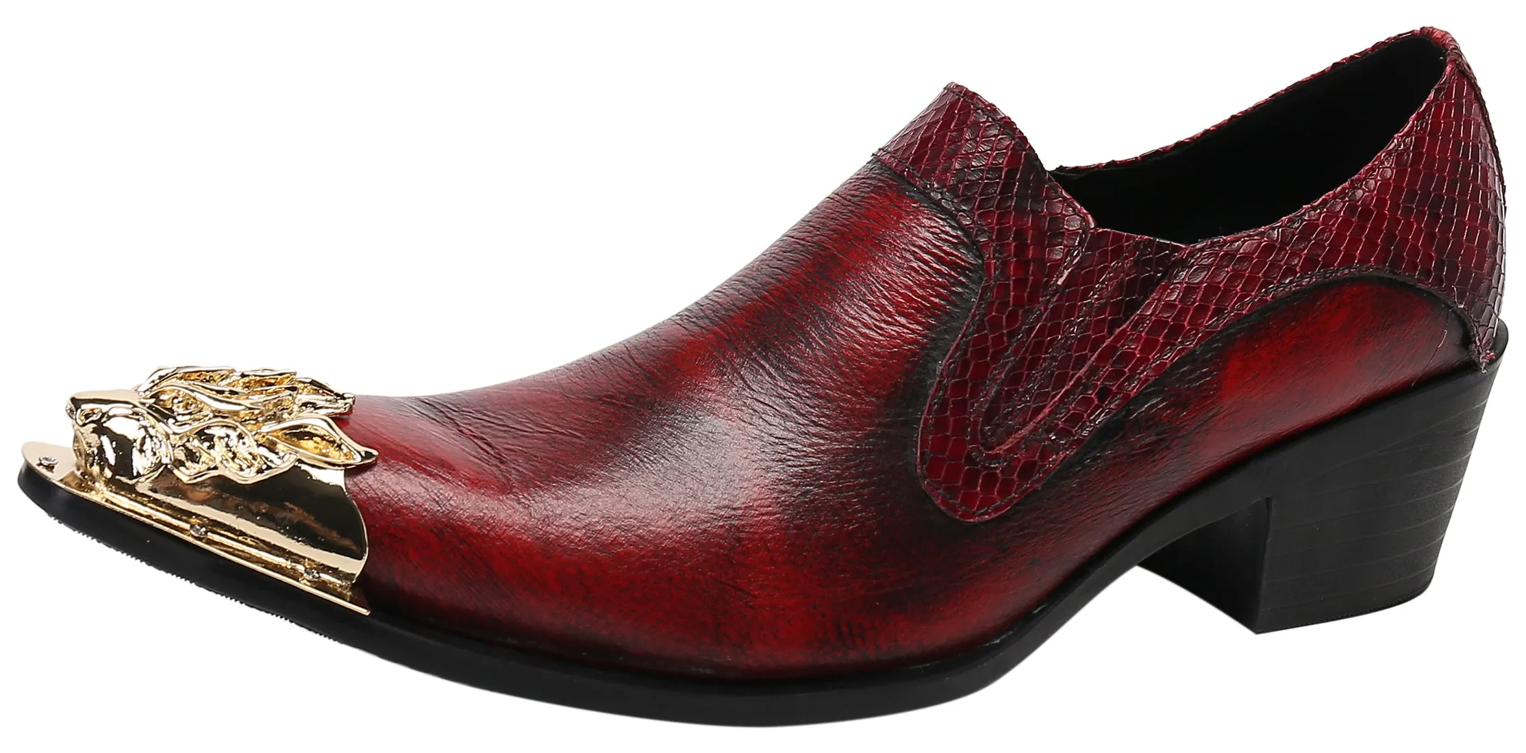 Men's Western Loafers Lion Metal Tip
