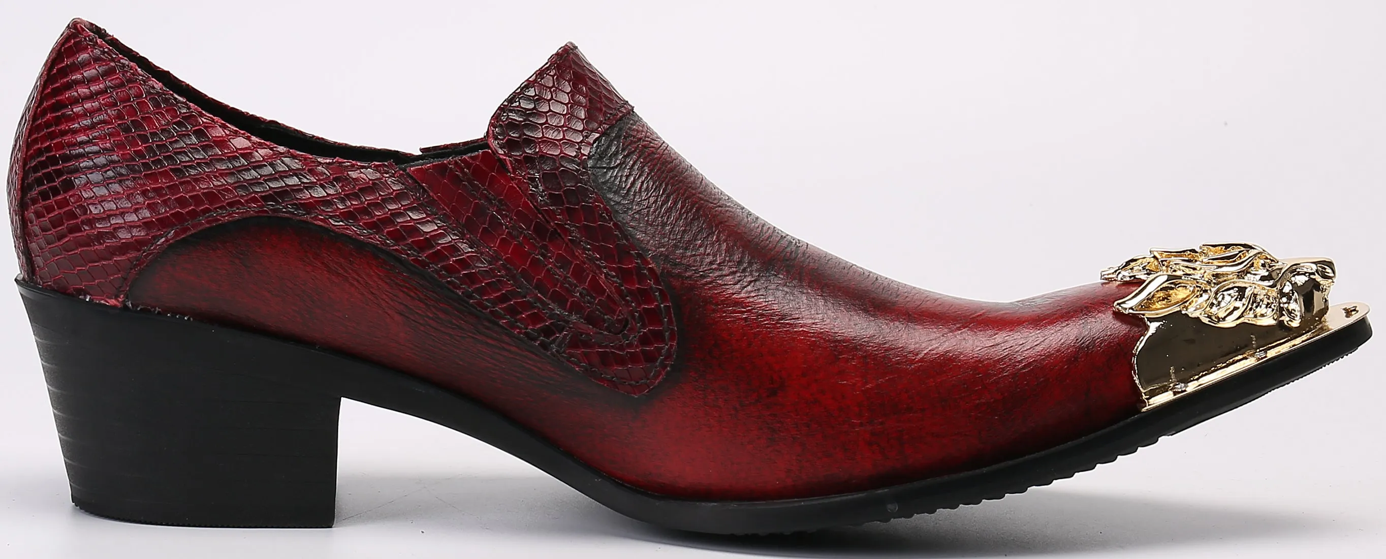 Men's Western Loafers Lion Metal Tip