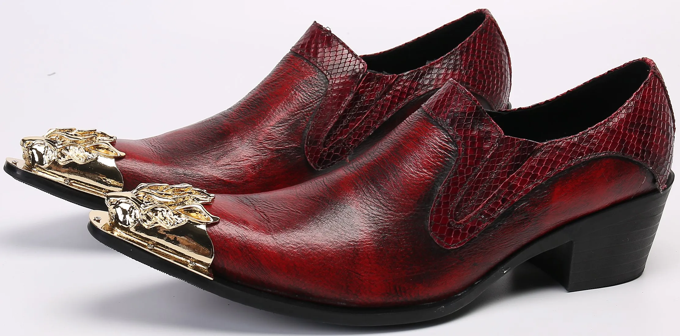 Men's Western Loafers Lion Metal Tip