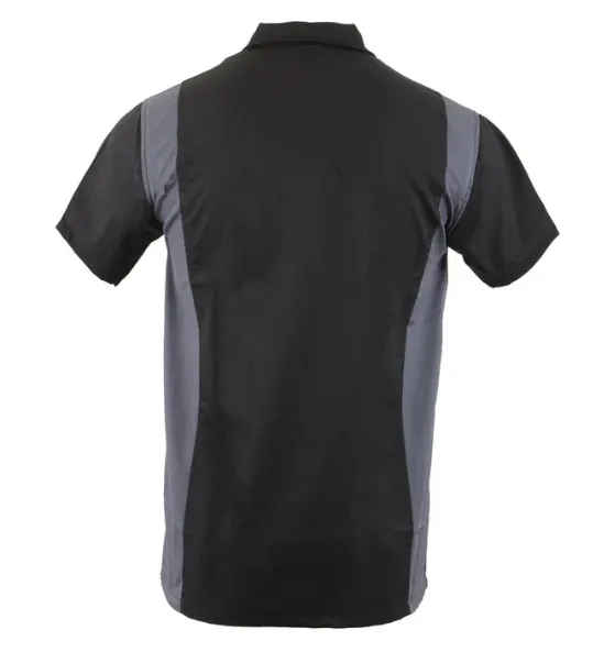 Milwaukee Leather Men's Black and Grey Button Up Heavy-Duty Work Shirt for | Classic Mechanic Work Shirt - MDM11674.01