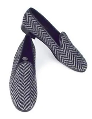 Misses Gray and Black Herringbone Needlepoint Loafer | Designs by Lillie