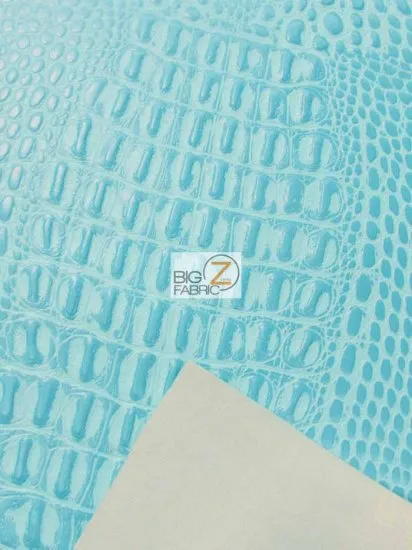 Mystic Blue Crocodile Marine Vinyl Fabric / Sold By The Yard
