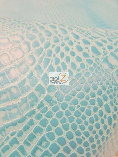 Mystic Blue Crocodile Marine Vinyl Fabric / Sold By The Yard