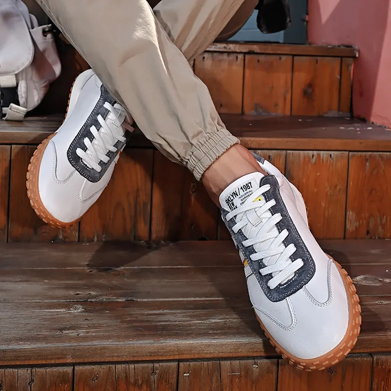 New Mens Sneakers  Fashion Men's Shoes Leather Casual Shoes for Men Streetwear Skateboard Korean Tennis Shoes High Quality