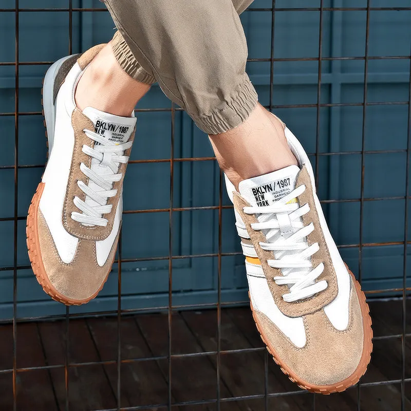 New Mens Sneakers  Fashion Men's Shoes Leather Casual Shoes for Men Streetwear Skateboard Korean Tennis Shoes High Quality