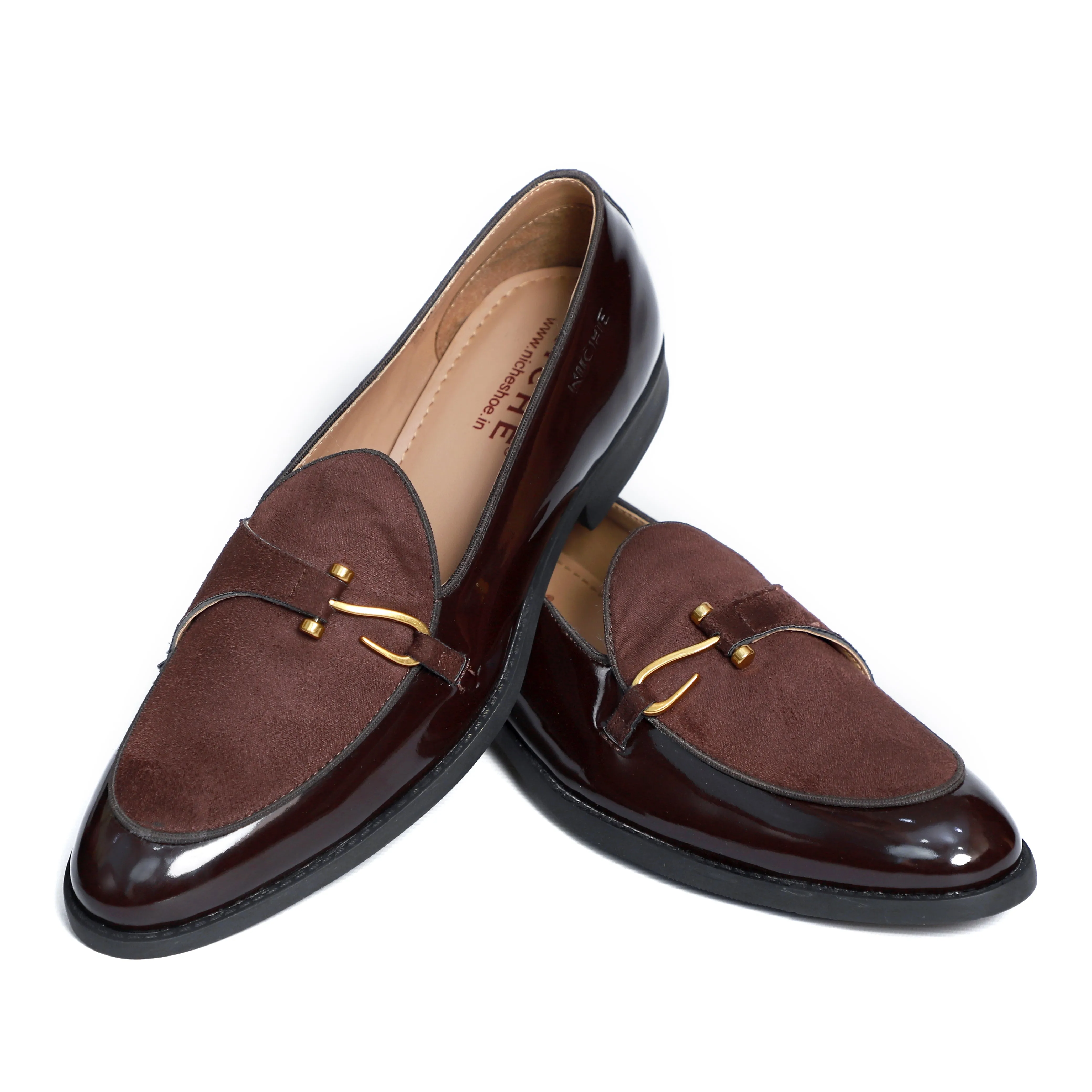 NICHE Brown Patent Dazzle Hooked Loafers