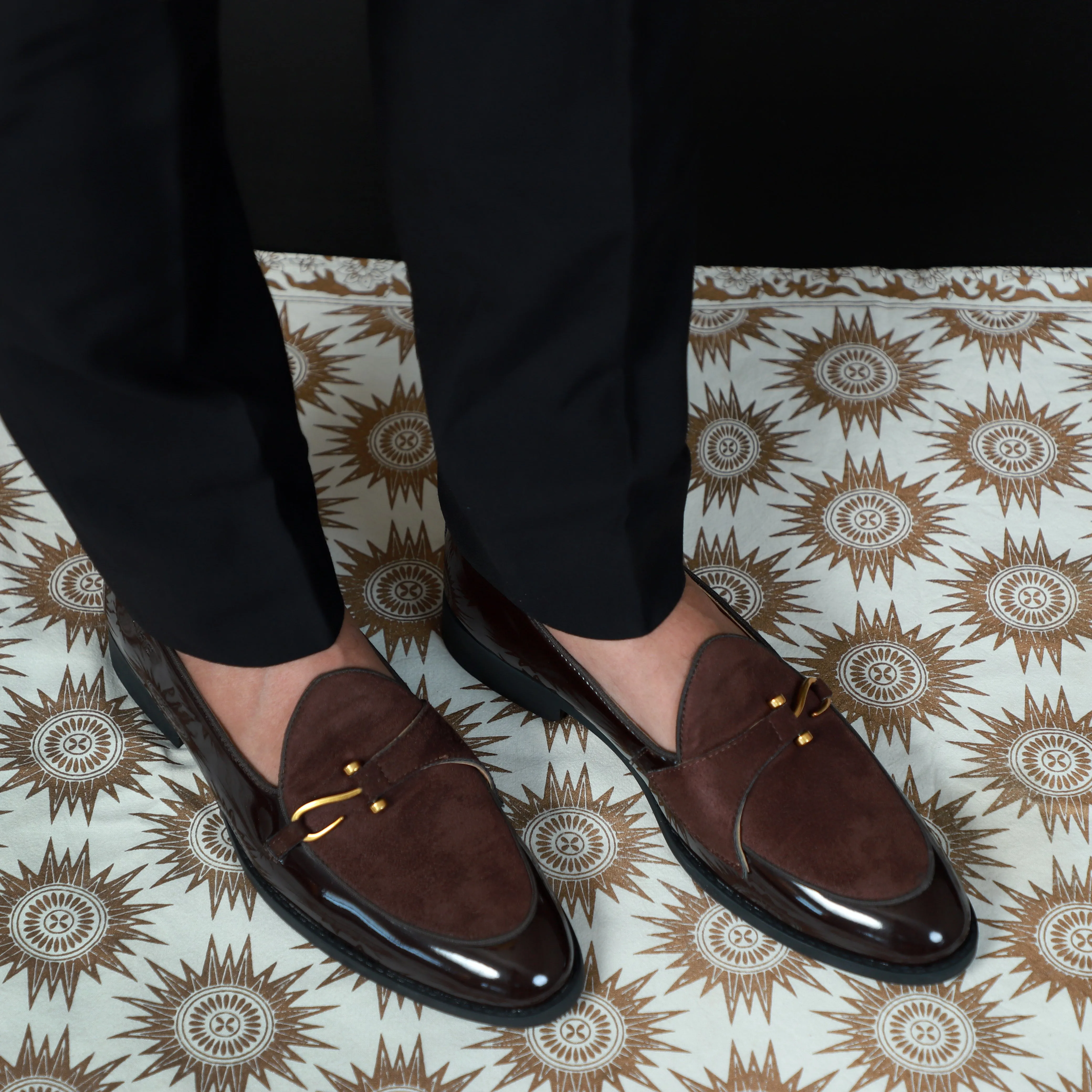 NICHE Brown Patent Dazzle Hooked Loafers