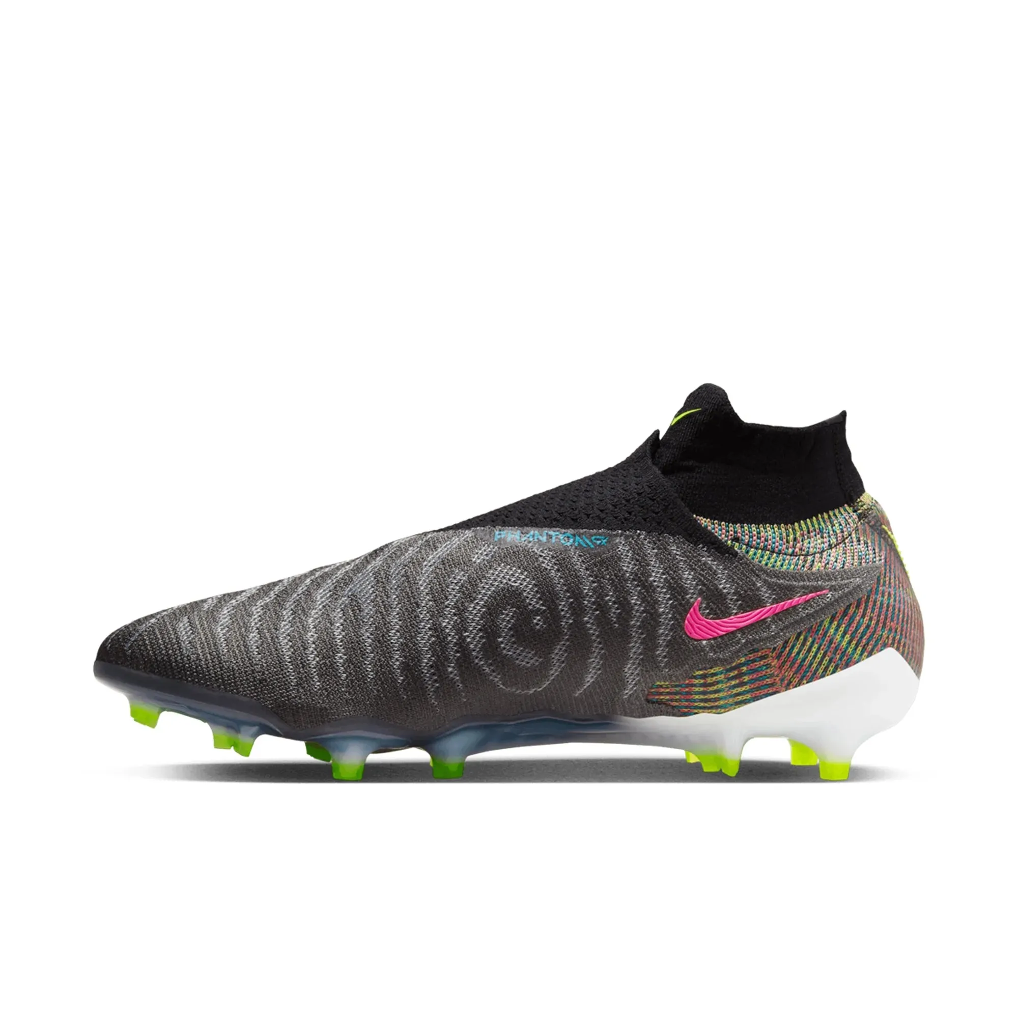 Nike Phantom GX Elite DF FG Firm Ground Soccer Cleat - Black/Volt/Blue/Glow