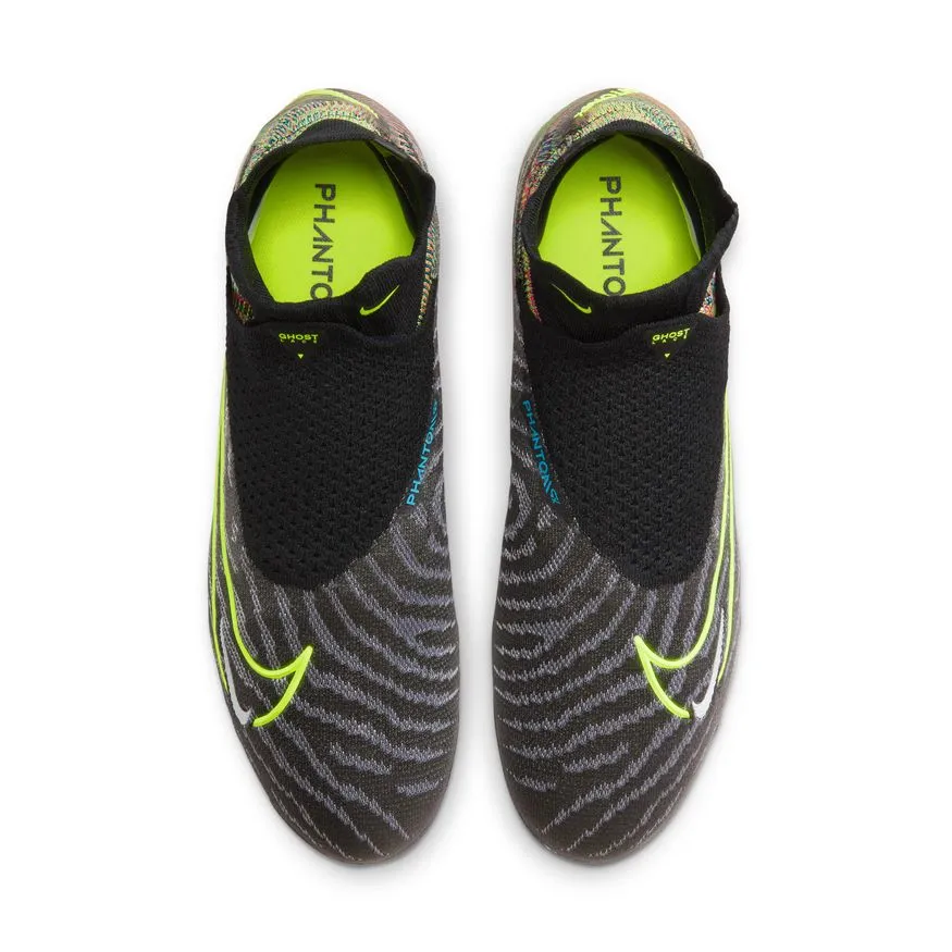 Nike Phantom GX Elite DF FG Firm Ground Soccer Cleat - Black/Volt/Blue/Glow