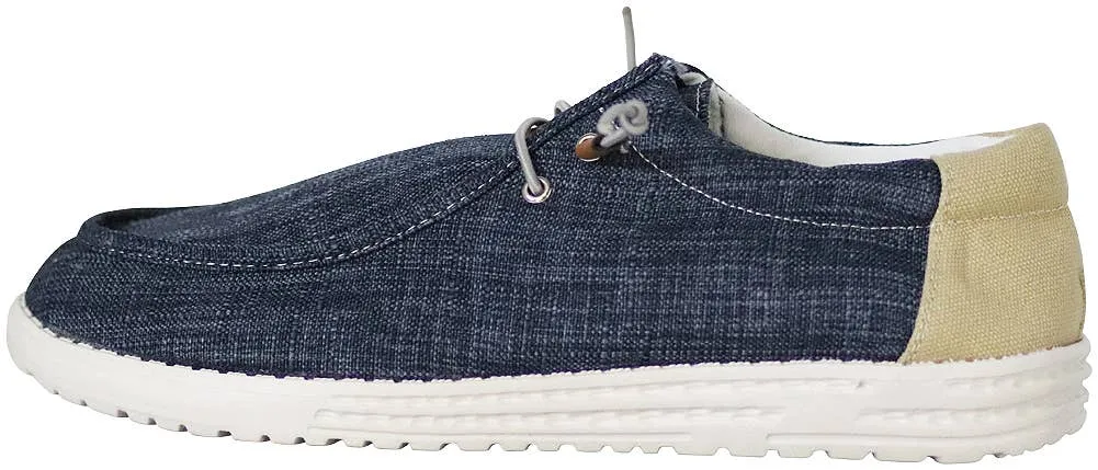 Norty Mens 8-13 Navy Laceup Boat Shoes