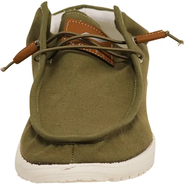 Olive Slip-On Boat Shoes