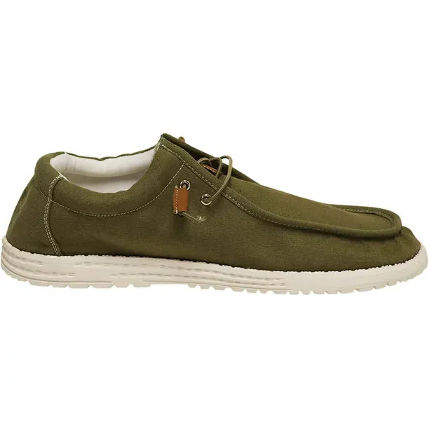 Olive Slip-On Boat Shoes