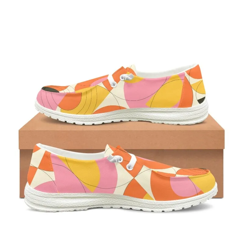 Op Art Shoes, Orange Shoes, Men's Loafers, Women's Loafers, Vintage Style Loafers, Unisex Loafers, Slip on Shoes Men, Slip On Shoes Women