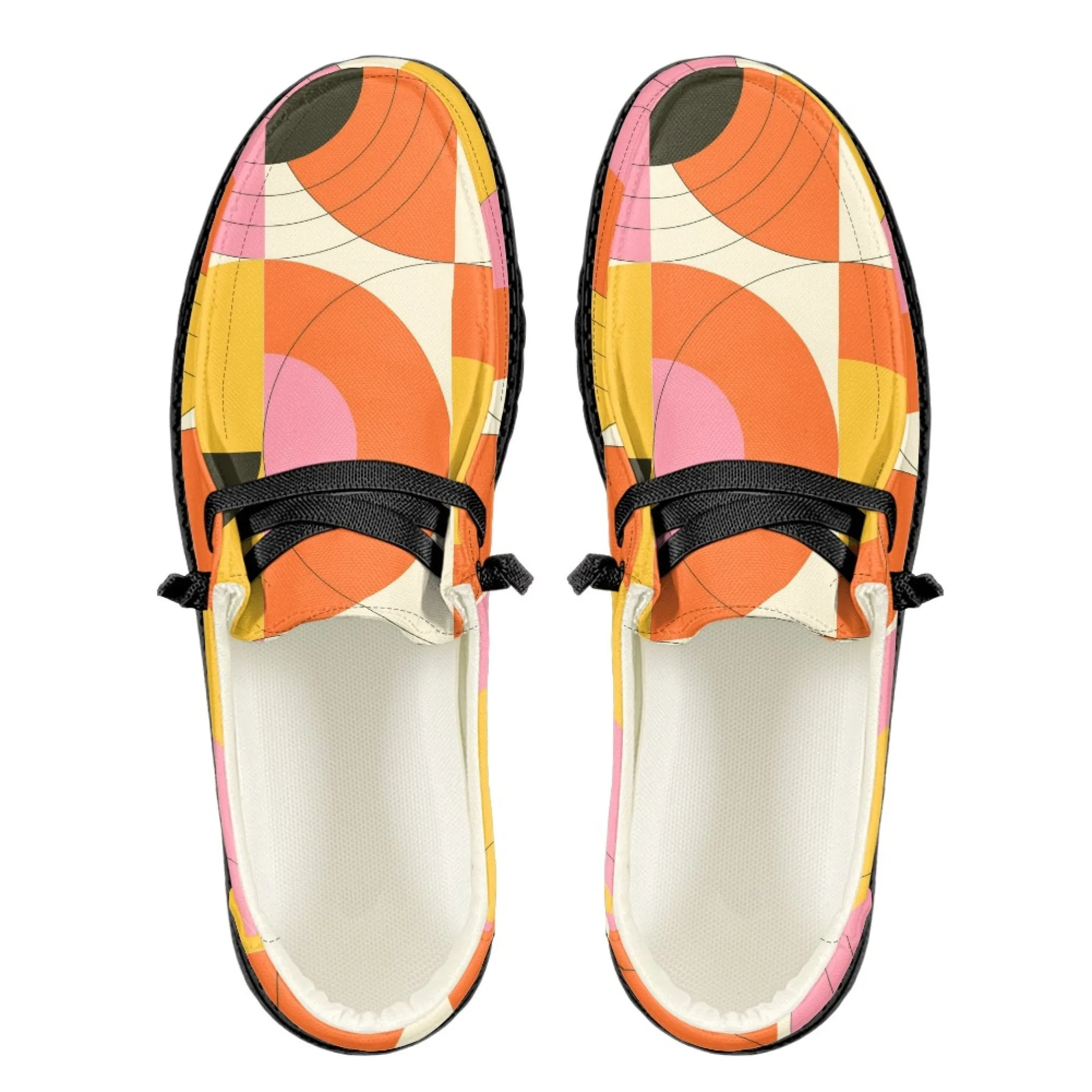 Op Art Shoes, Orange Shoes, Men's Loafers, Women's Loafers, Vintage Style Loafers, Unisex Loafers, Slip on Shoes Men, Slip On Shoes Women