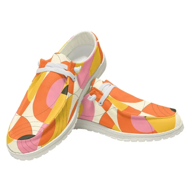 Op Art Shoes, Orange Shoes, Men's Loafers, Women's Loafers, Vintage Style Loafers, Unisex Loafers, Slip on Shoes Men, Slip On Shoes Women