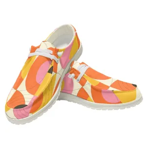 Op Art Shoes, Orange Shoes, Men's Loafers, Women's Loafers, Vintage Style Loafers, Unisex Loafers, Slip on Shoes Men, Slip On Shoes Women