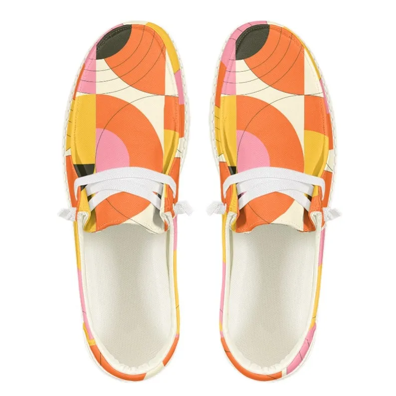 Op Art Shoes, Orange Shoes, Men's Loafers, Women's Loafers, Vintage Style Loafers, Unisex Loafers, Slip on Shoes Men, Slip On Shoes Women