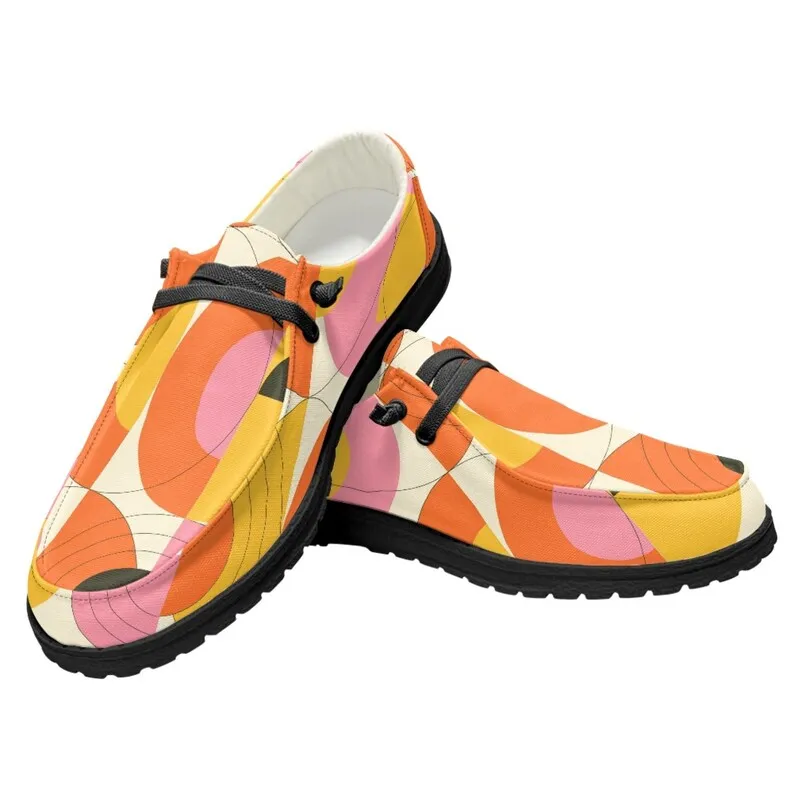 Op Art Shoes, Orange Shoes, Men's Loafers, Women's Loafers, Vintage Style Loafers, Unisex Loafers, Slip on Shoes Men, Slip On Shoes Women