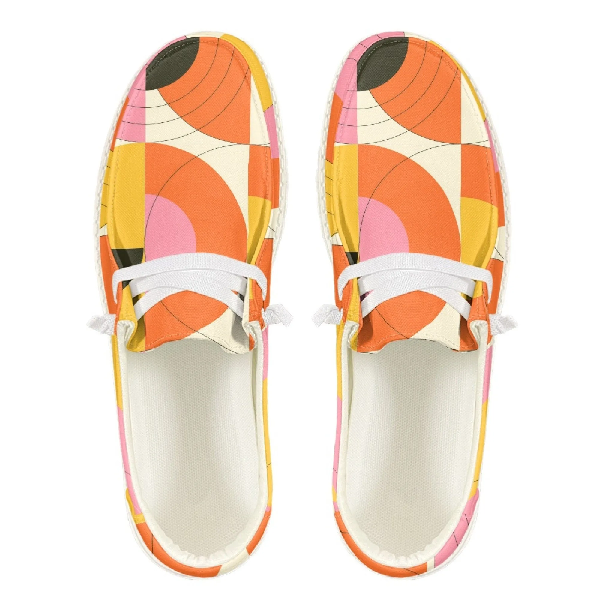Op Art Shoes, Orange Shoes, Men's Loafers, Women's Loafers, Vintage Style Loafers, Unisex Loafers, Slip on Shoes Men, Slip On Shoes Women