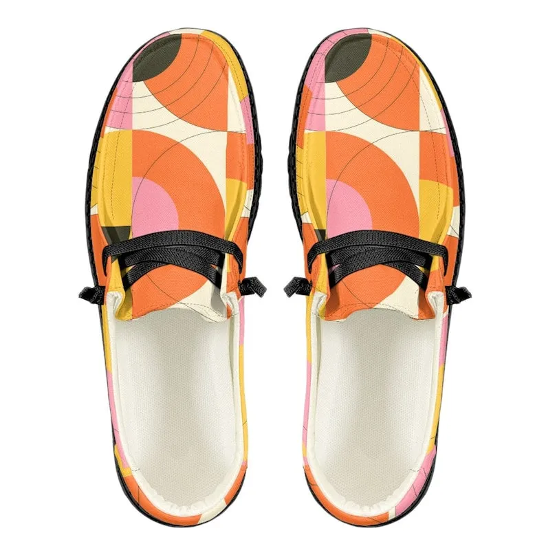 Op Art Shoes, Orange Shoes, Men's Loafers, Women's Loafers, Vintage Style Loafers, Unisex Loafers, Slip on Shoes Men, Slip On Shoes Women