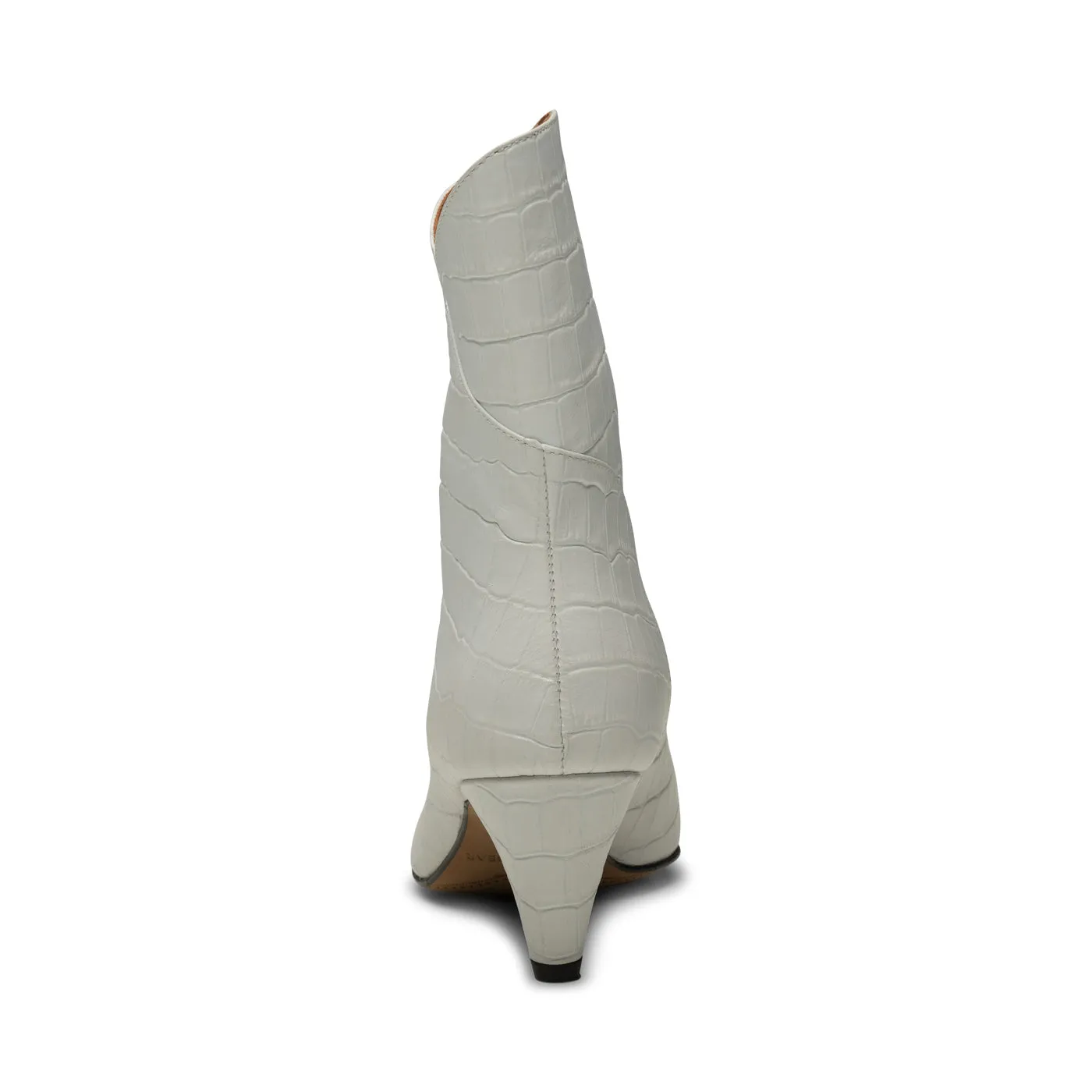 Paula støvle læder - OFF WHITE CROCO