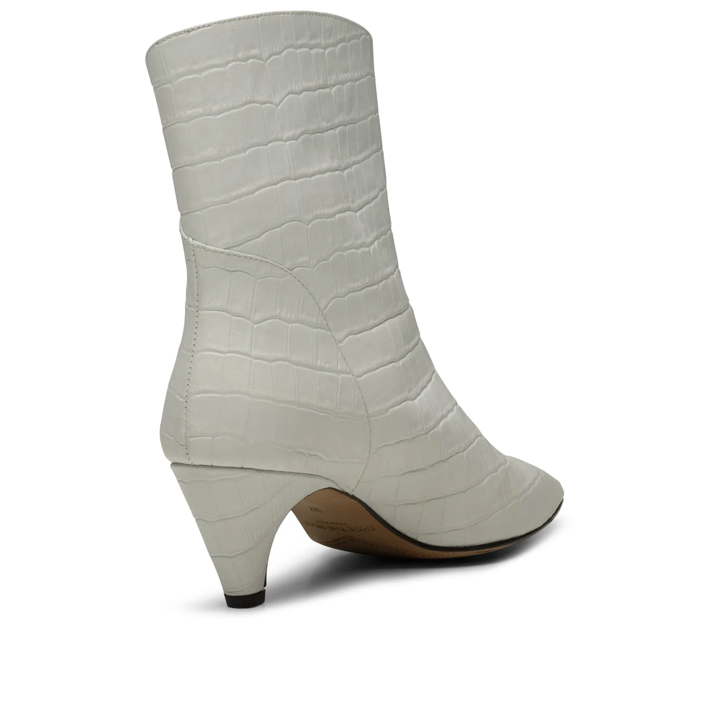 Paula støvle læder - OFF WHITE CROCO