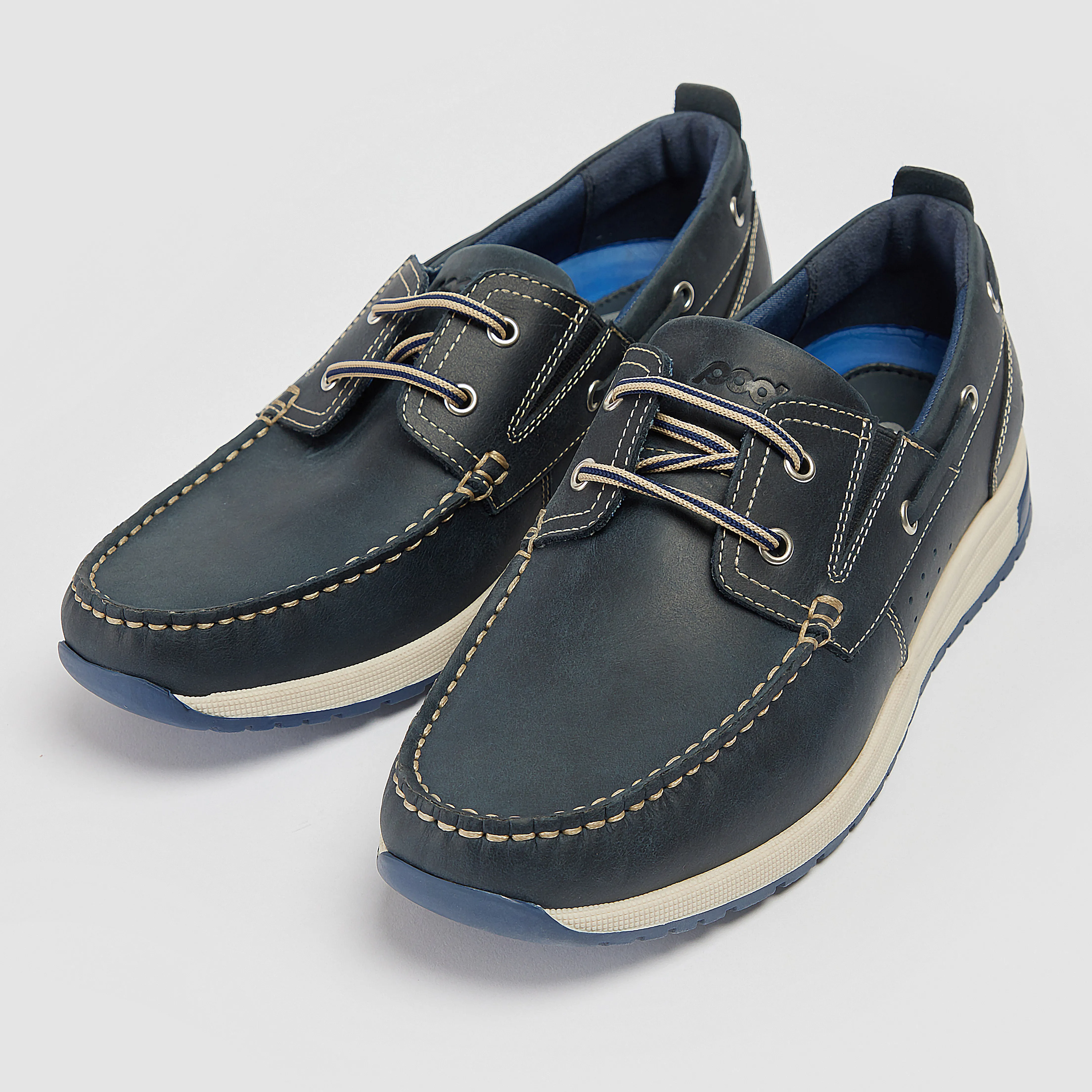 Pod Riley Navy Leather Boat Shoes