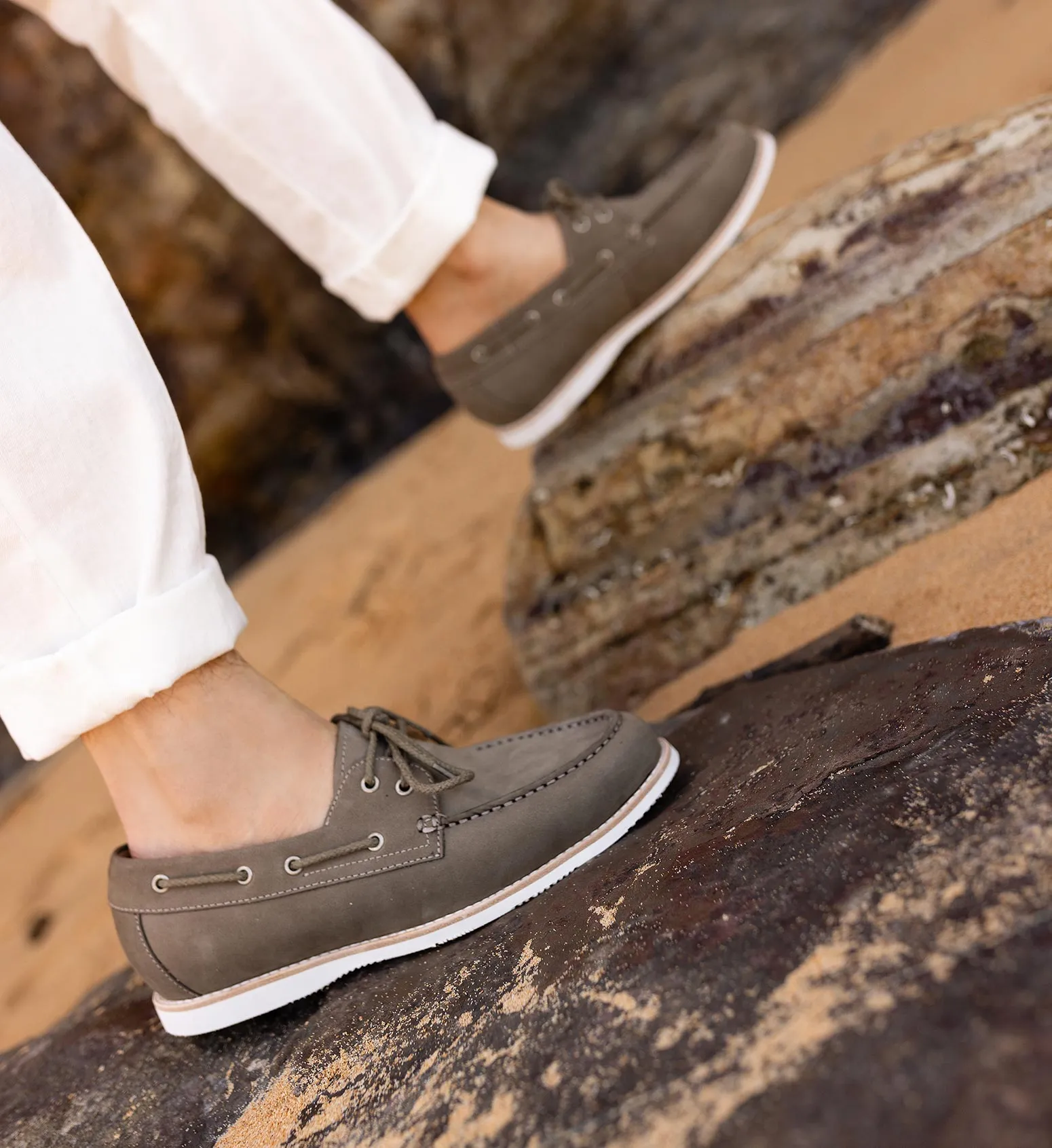 Polonium Charcoal Nubuck Boat Shoes