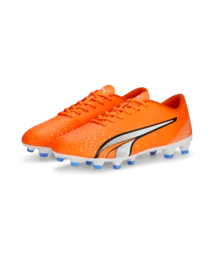 Puma Ultra Play Soccer Cleats 107224 01  ULTRA ORANGE-PUMA WHITE-BLUE GLIMMER