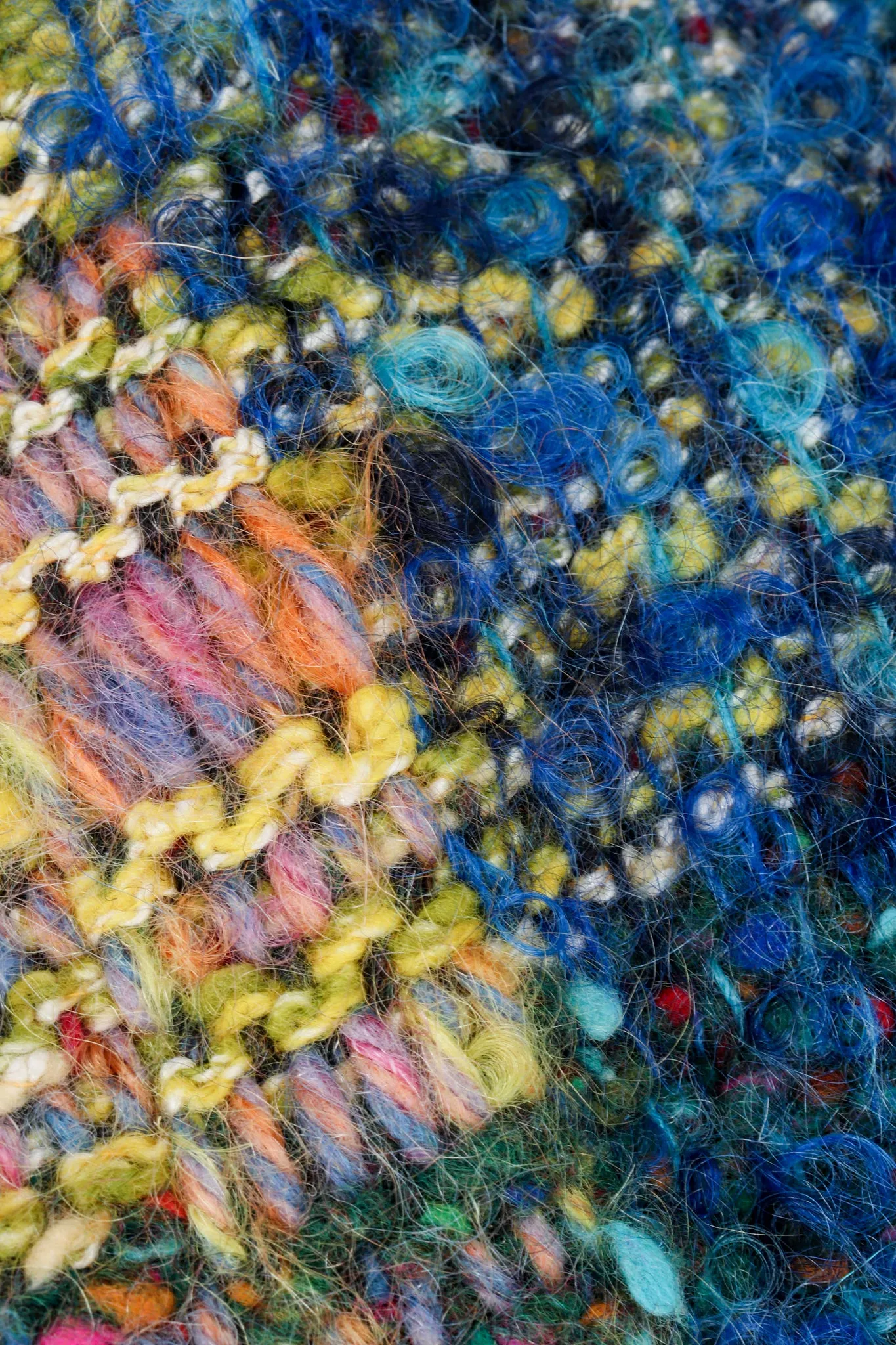 Rainbow Tweed Blanket Jacket