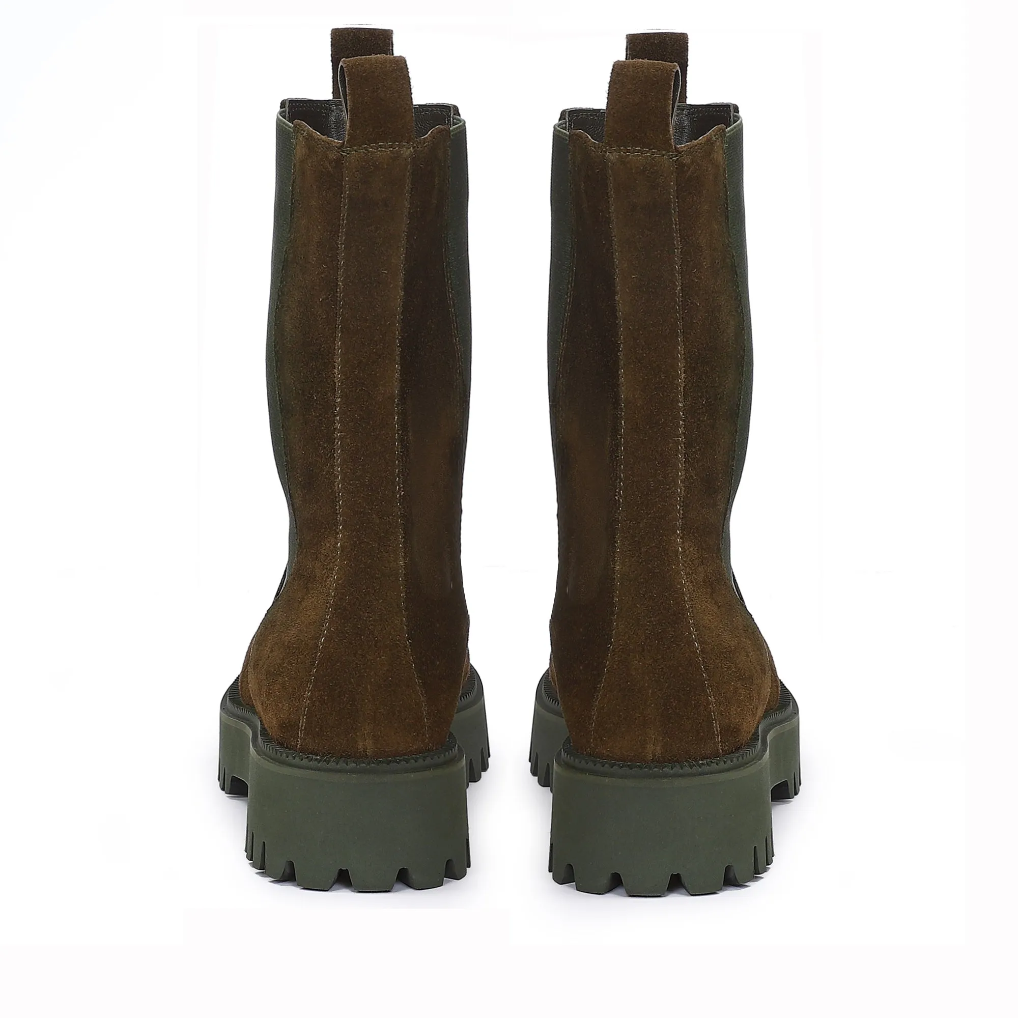 Saint Paolina Bosco Green Suede Leather Boots