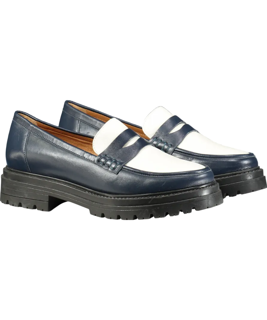 Sezane Blue Albane Loafers UK 8 EU 41 👠