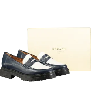 Sezane Blue Albane Loafers UK 8 EU 41 👠