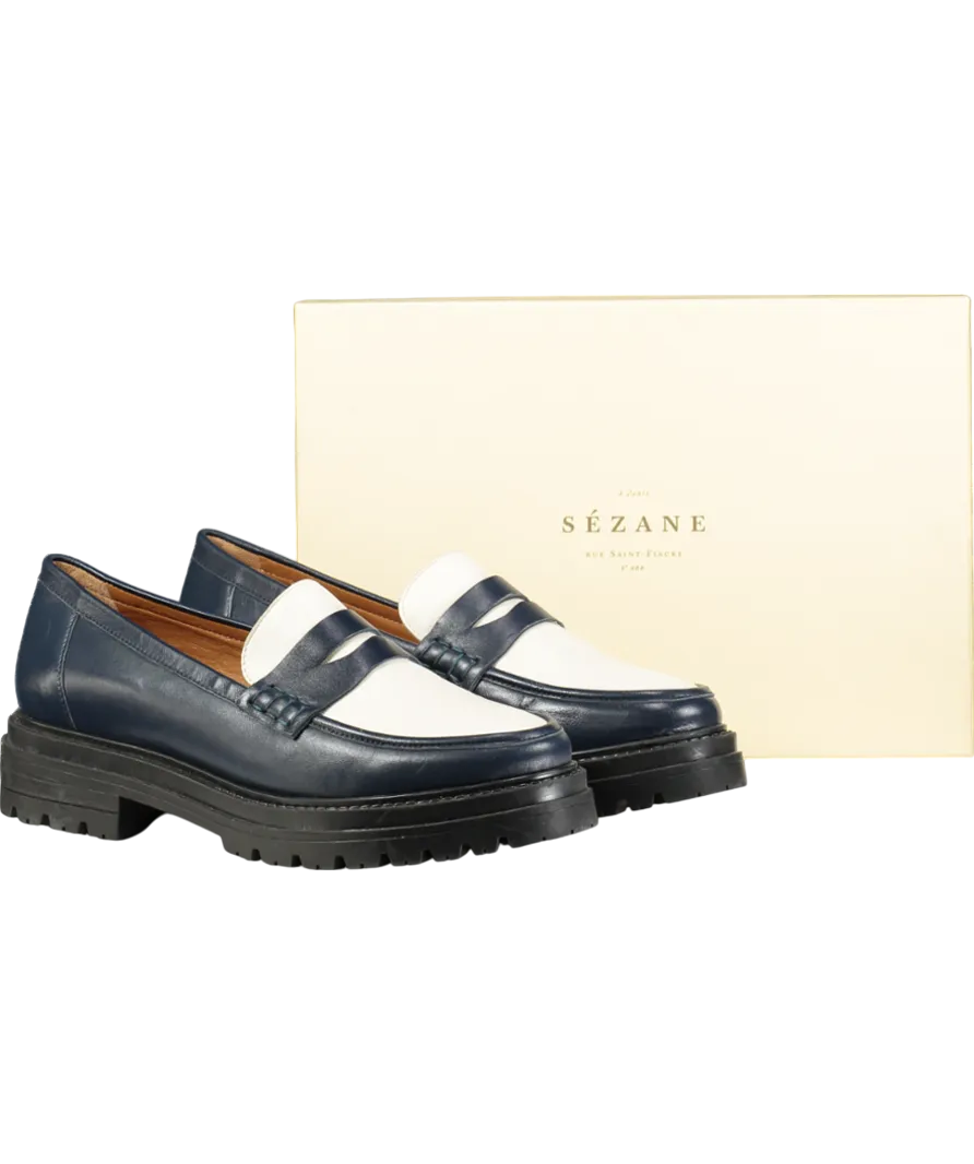 Sezane Blue Albane Loafers UK 8 EU 41 👠