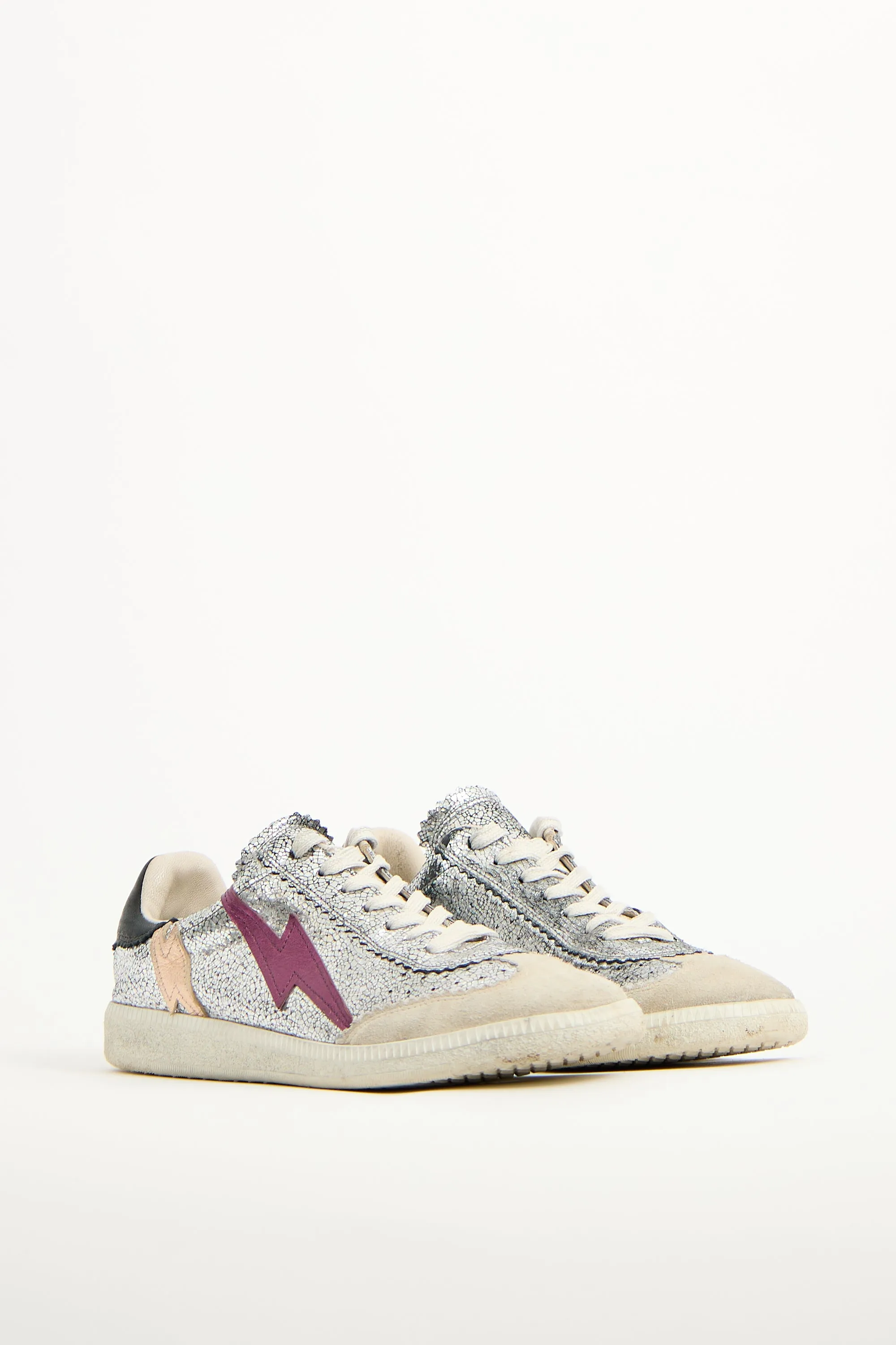 Silver & Multi Leather Lightning Sneaker