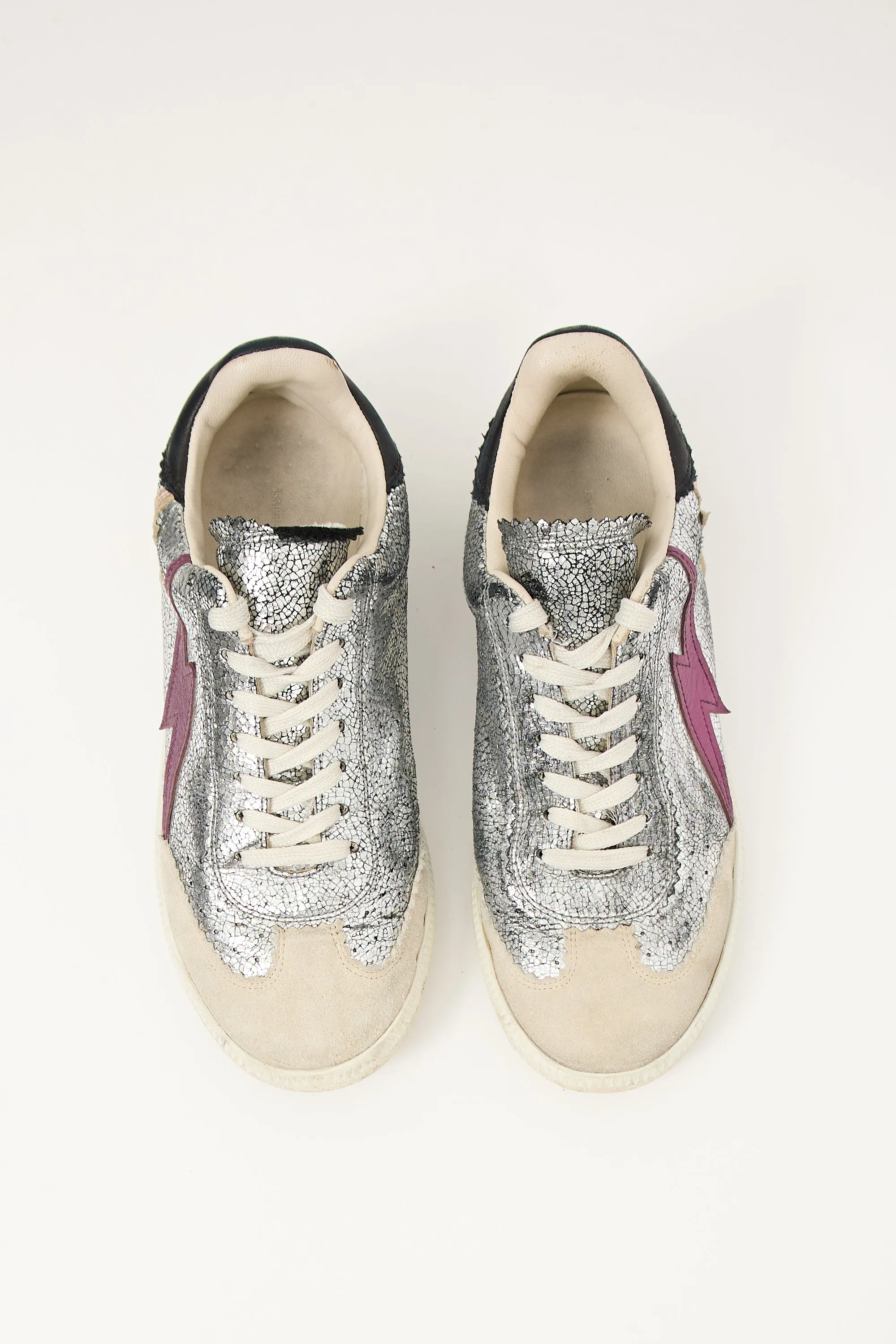 Silver & Multi Leather Lightning Sneaker