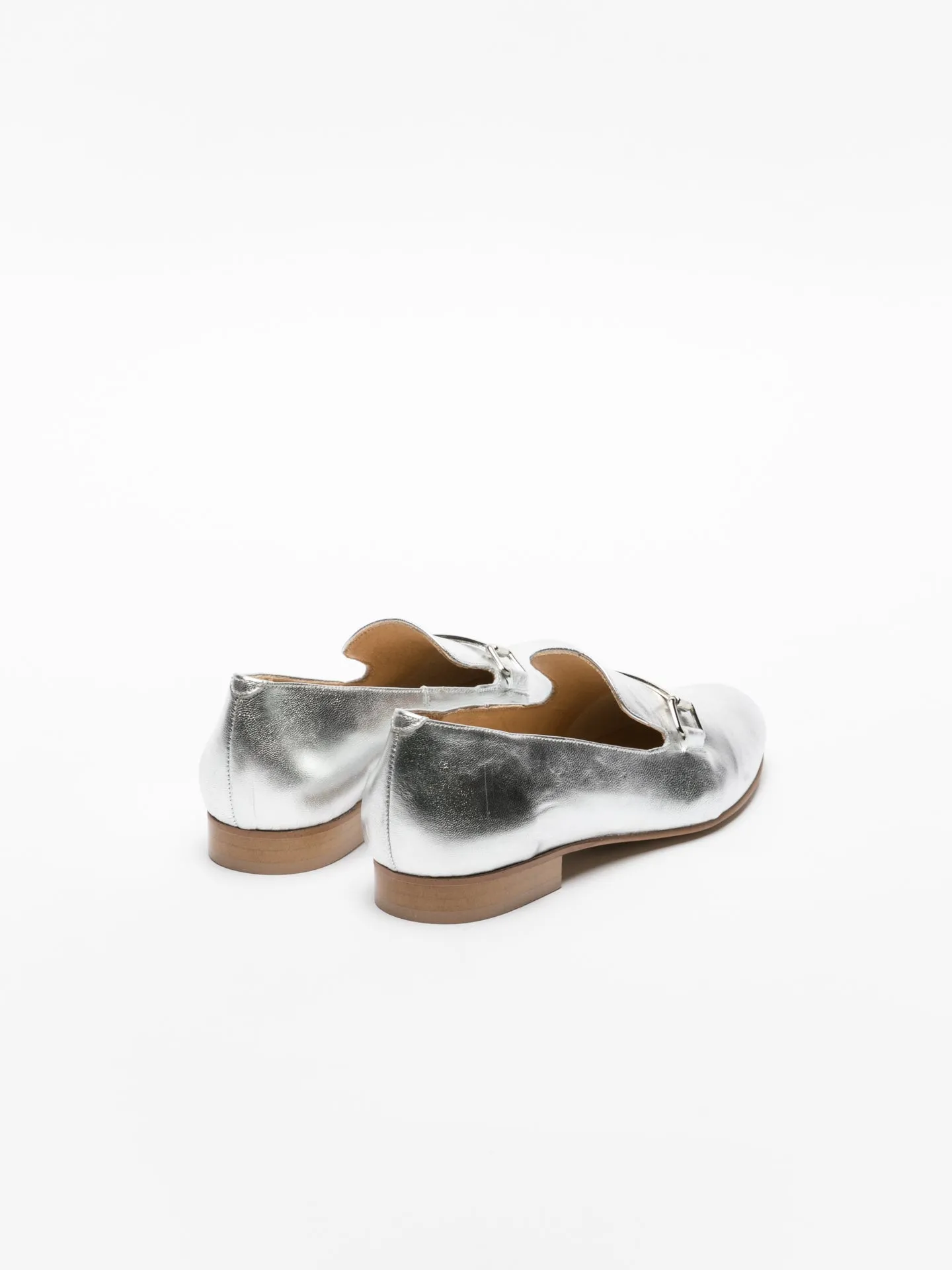 Silver Loafers Shoes