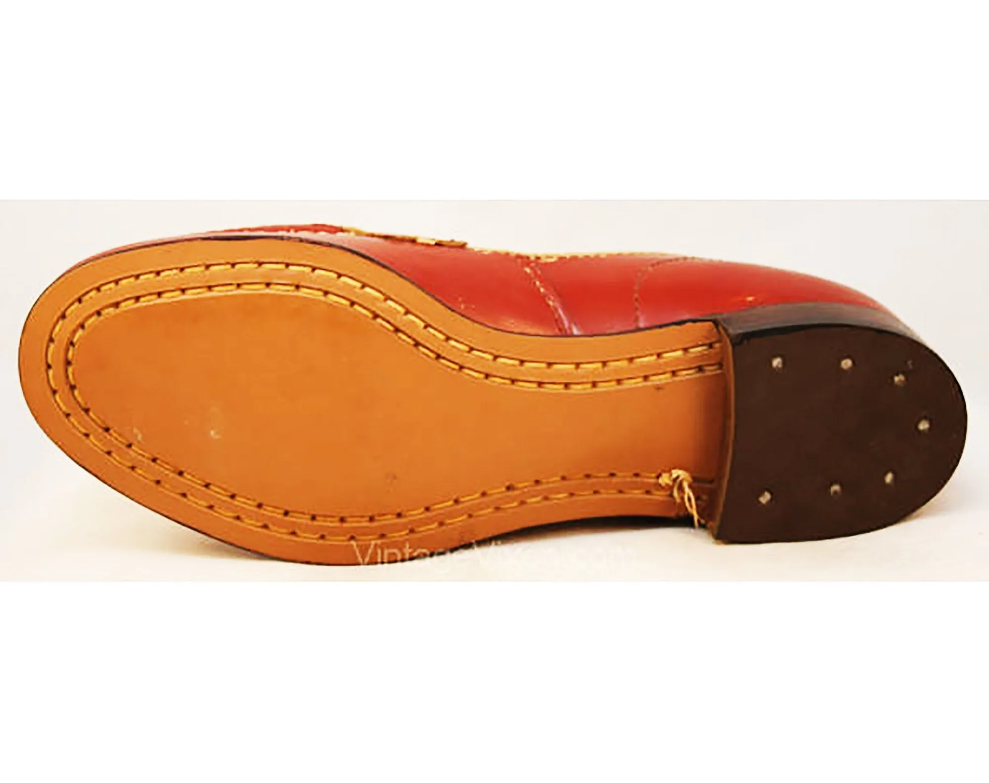 Size 6.5 1940s Shoes - Roan Brown Leather Loafers by Campus Pups - 6 1/2 Hollywood Tomboy Style Casual Shoe - 40s Preppie - As Is Deadstock