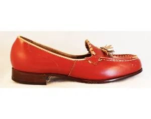 Size 6.5 1940s Shoes - Roan Brown Leather Loafers by Campus Pups - 6 1/2 Hollywood Tomboy Style Casual Shoe - 40s Preppie - As Is Deadstock
