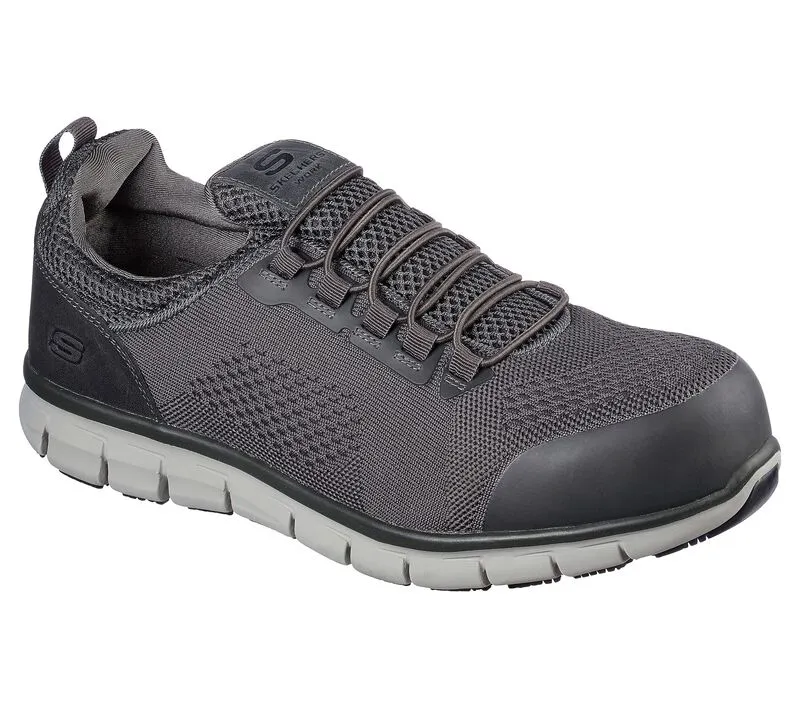 SKECHERS MEN'S Work: Synergy - Omat Alloy Toe WORK SHOES 200013 CHAR
