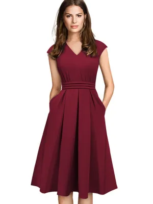 Sleeveless with Pocket A-Line Women Dress