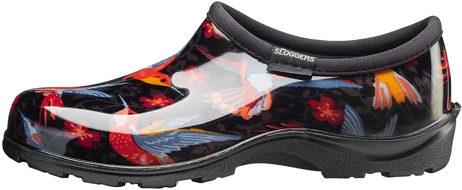 Sloggers Women's Waterproof Rain Garden Shoe Comfort Insole, Hummingbirds Red, Size 10, Style 5117HUMRD10