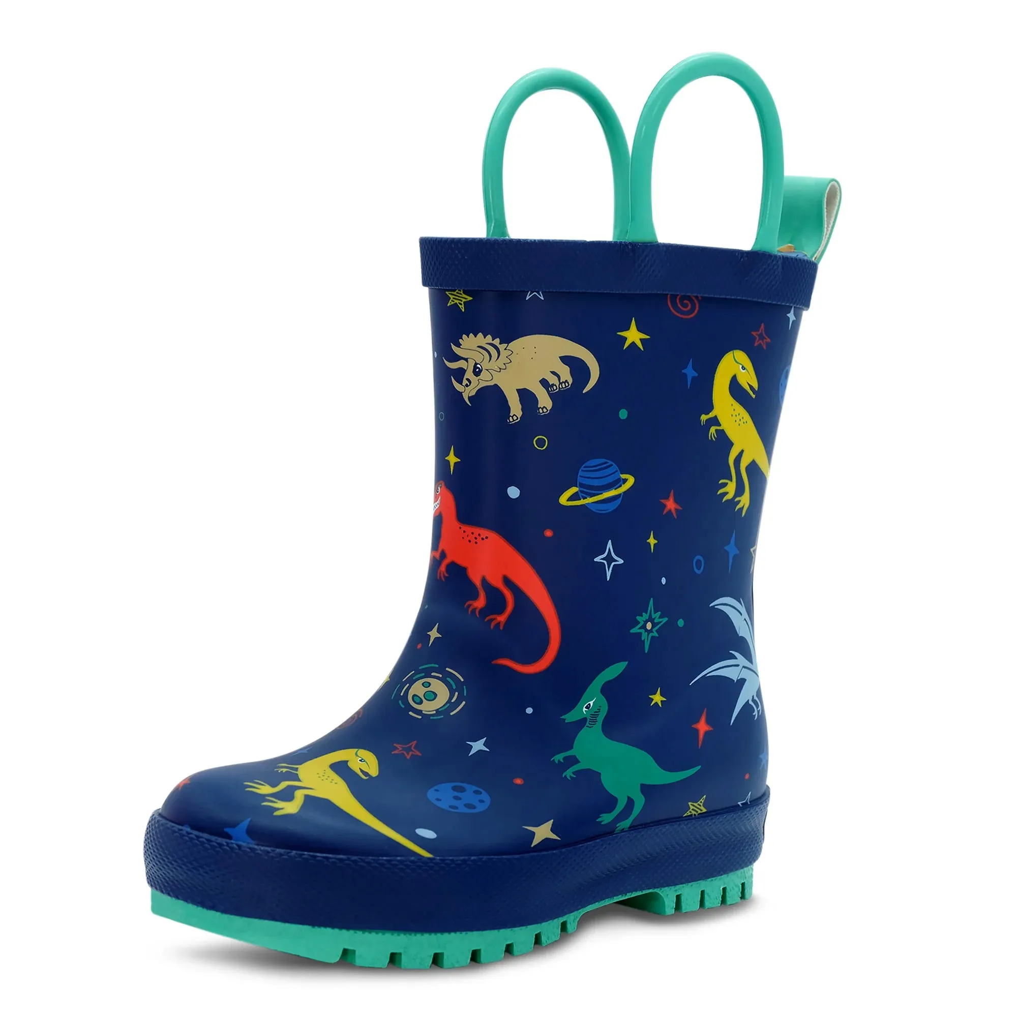 Space Dinos Natural Rubber Toddler/Kids Rain Boots