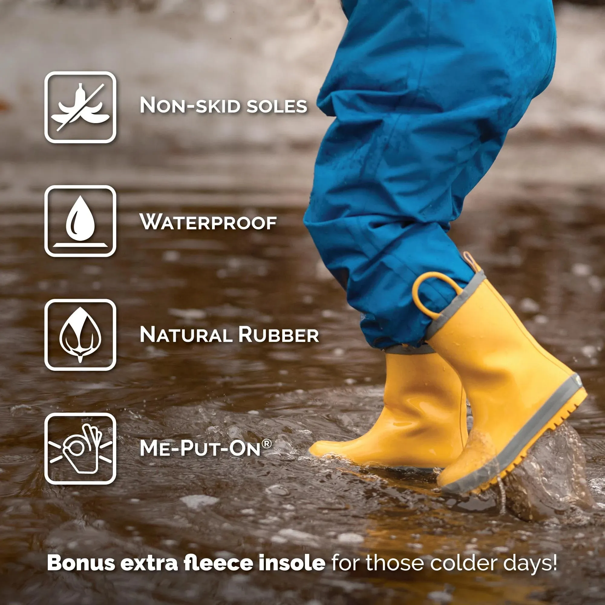 Space Dinos Natural Rubber Toddler/Kids Rain Boots