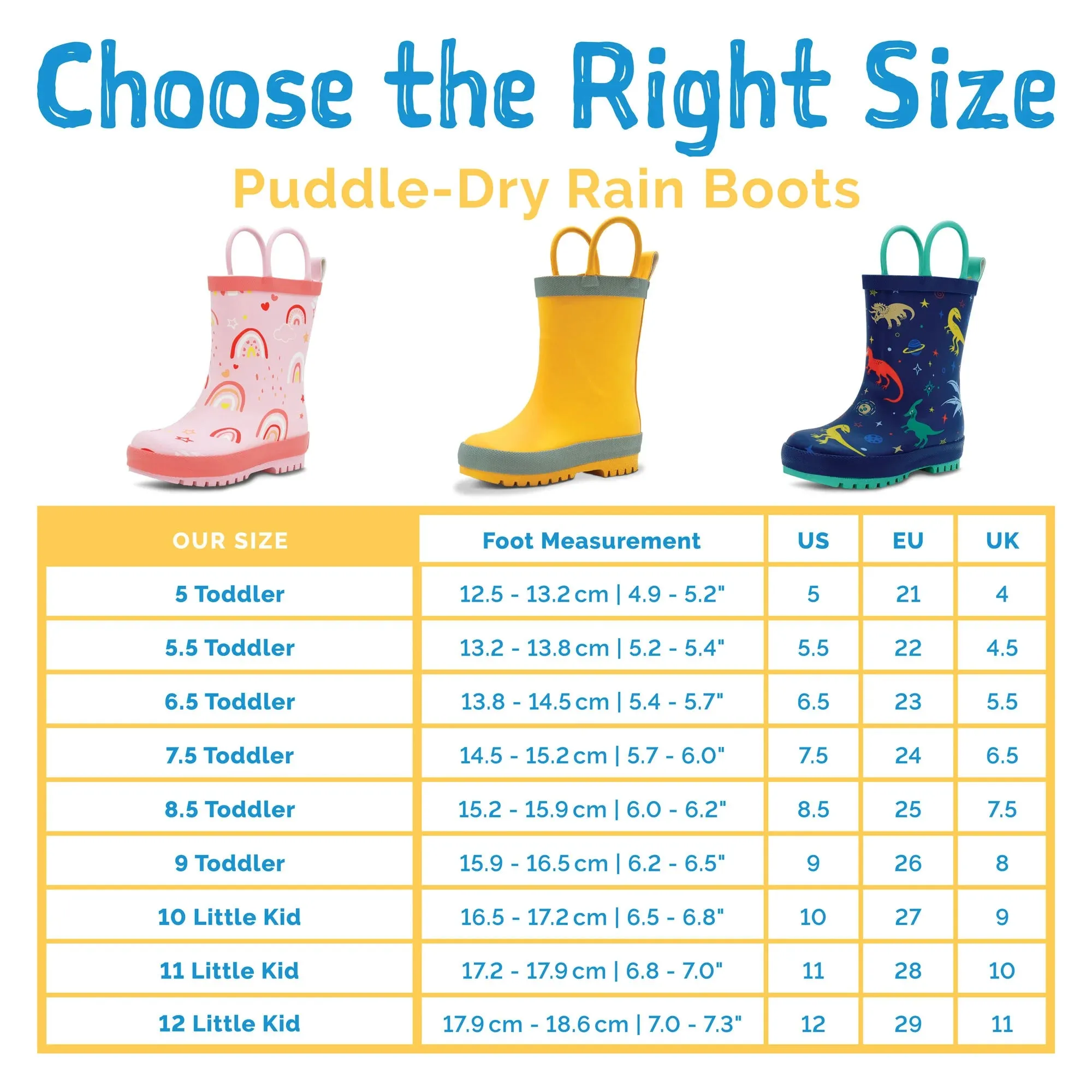 Space Dinos Natural Rubber Toddler/Kids Rain Boots