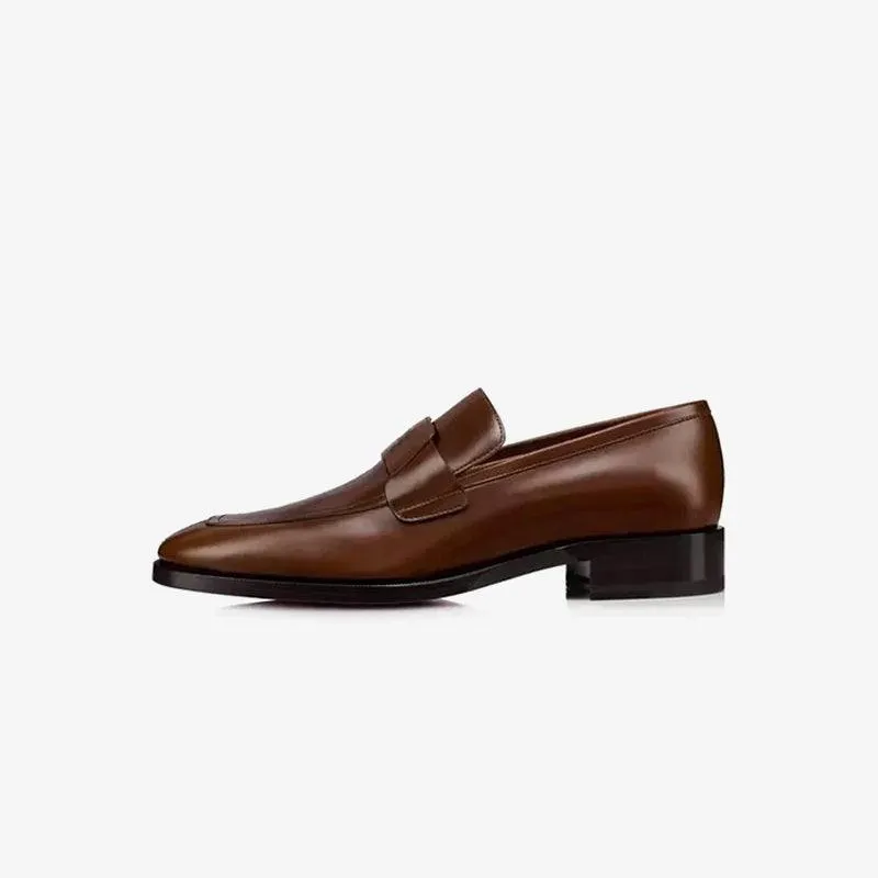 Square Toe Slip-On Buckle Loafers